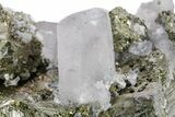 Columnar Calcite with Quartz Crystals and Pyrite - Fluorescent! #360644-1